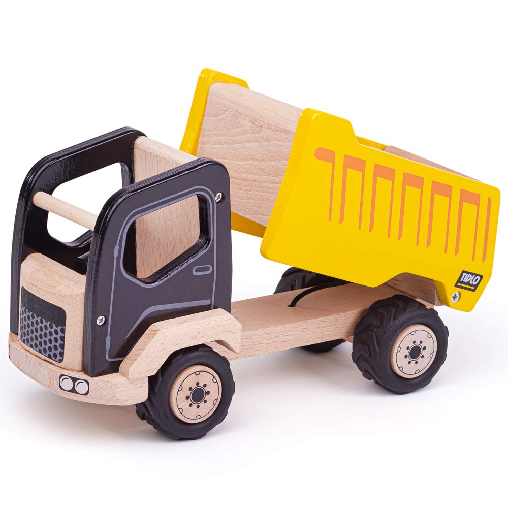 Tidlo T0412 Wooden Tipper Truck Construction Vehicles, 14.5x10.5x25 centimeter