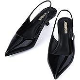 JENN ARDOR Slingback Heels for Women Low Heels Dress Shoes Kitten Pumps Dressy Heeled Sandals Wide Width Fashion Casual Shoes