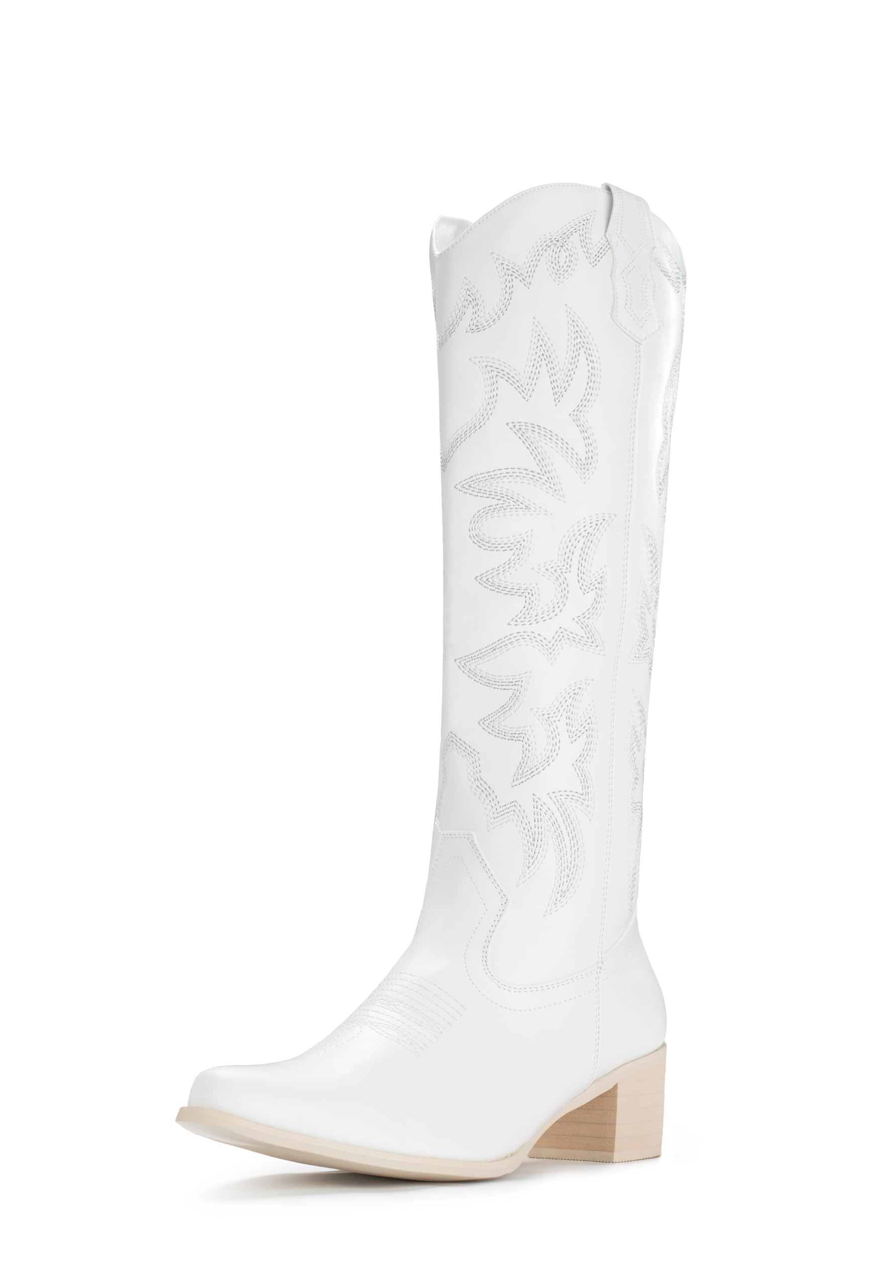 Photo 1 of IUV Cowboy Boots For Women Wide Width Knee High Western Cowgirl Boots Snip Toe Side Zipper Chunky Heel size 9.5