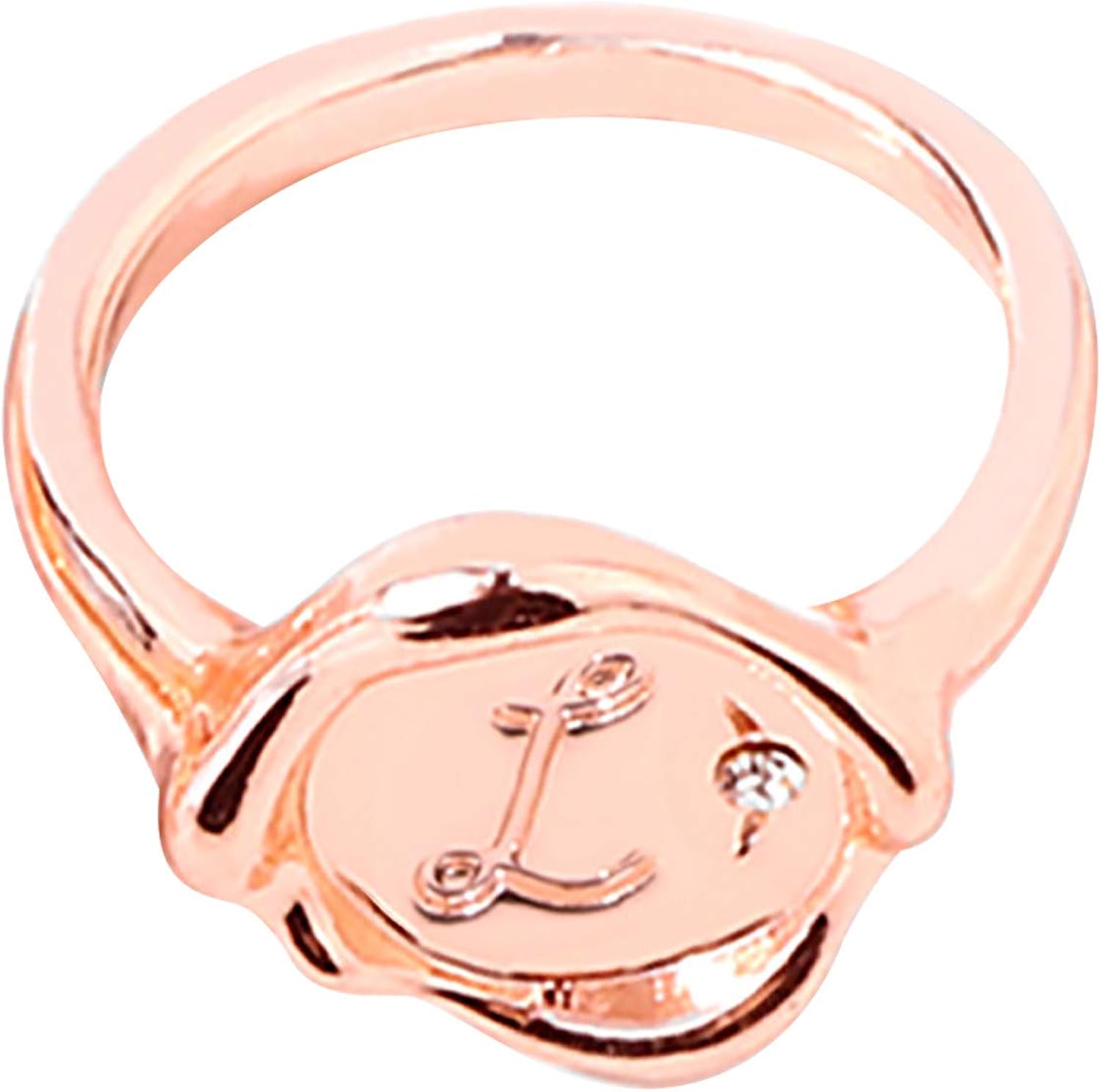 Women's Ring, Letter Ring, Birthday Gift, 1 Piece, Rose Gold L Amazon
