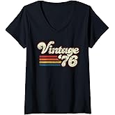 Womens Vintage 1976 Birthday V-Neck T-Shirt