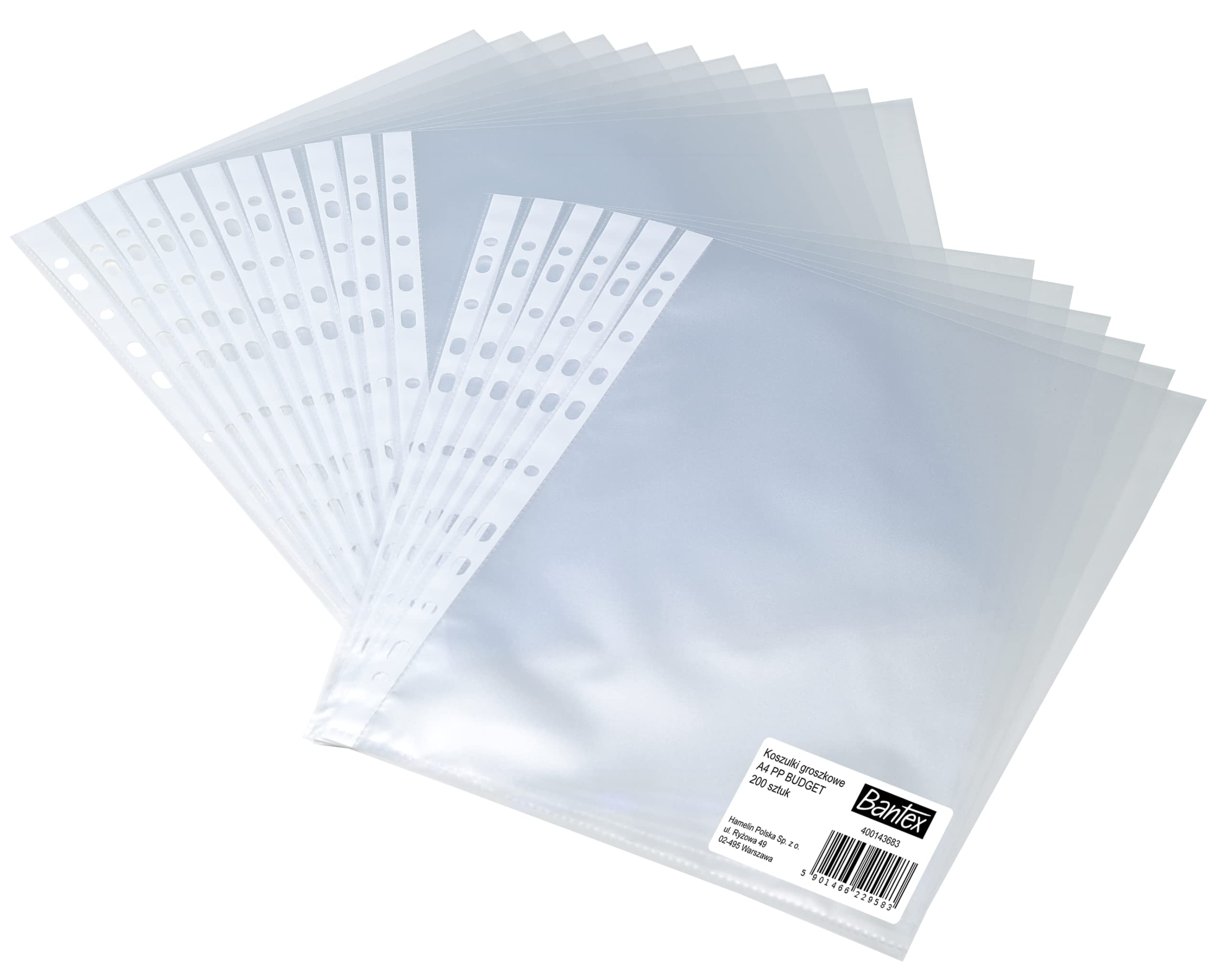 200 x A4 Bantex Budget Document Wallets Matte Polypropylene Film 35 µ