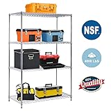 4-Tier Wire Shelving Unit Steel Large Metal