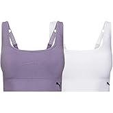 PUMA Women’s Sports Bras & Comfortable Seamless Sport Bras for Women, Great for Yoga & Gym - White X-Large