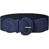 GRACE KARIN Women's Suede Elastic Belt Wide Stretchy Belt Vintage Chunky Buckle Belts S-XXL