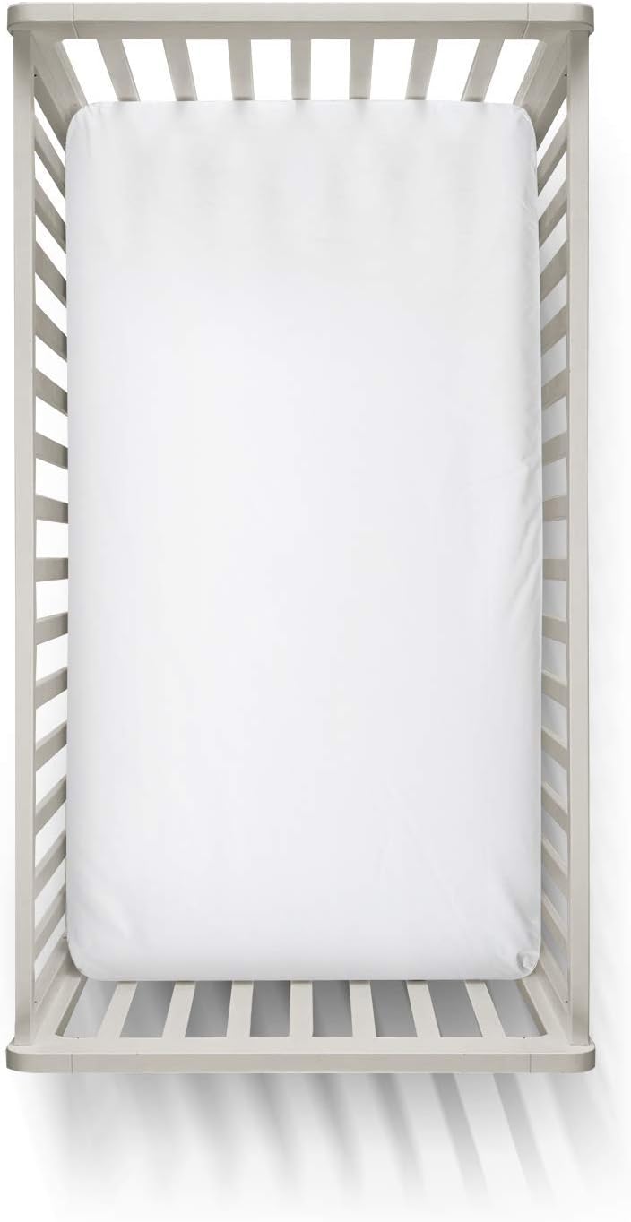 Dudu N Girlie Cotton Fitted Cot Sheet 120 x 60 cm - Elasticated Baby Mattress Sheet (White), 60 x 120 cm - Image 4