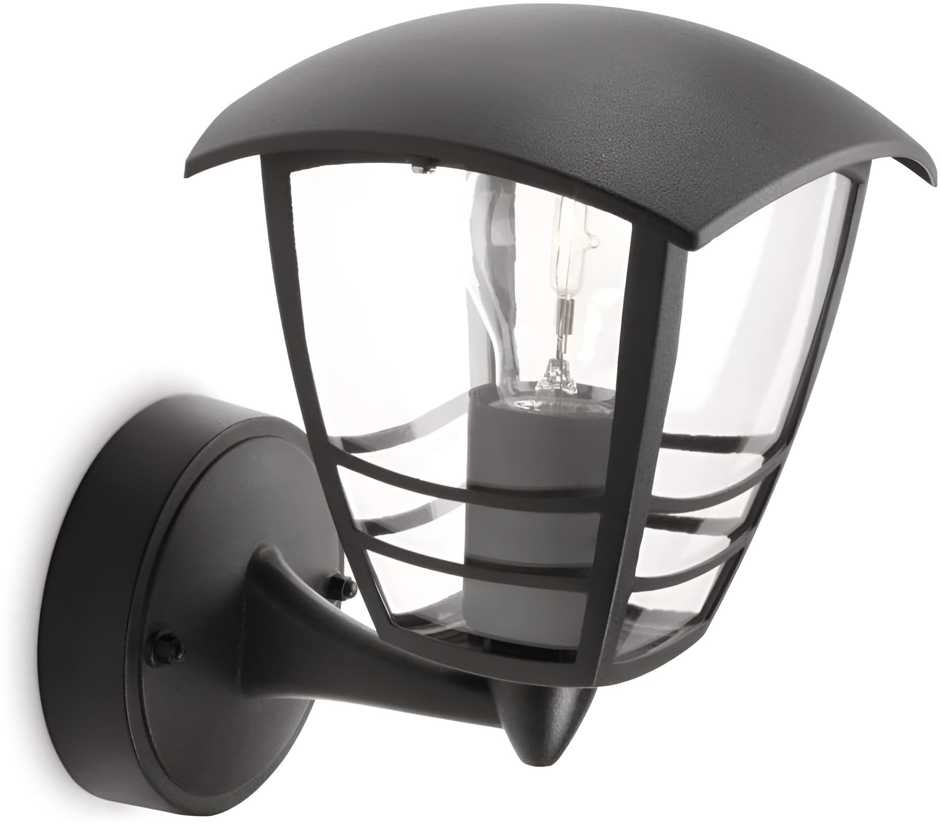 Philips Creek Outdoor Wall Light, IP44 Weather-resistant, Durable, Aluminium, Classic Design, Black, E27 Bulb Sold Separately