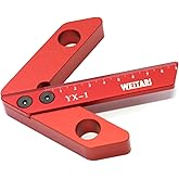 WEITARI Center Measuring Tool,Center Finder, Line Gauge Center Finder, 45/90 Degree Right Angle Line Gauge Carpenter Ruler,Aluminum Alloy Woodworking Center Scribe Square Center Scribe 90mm