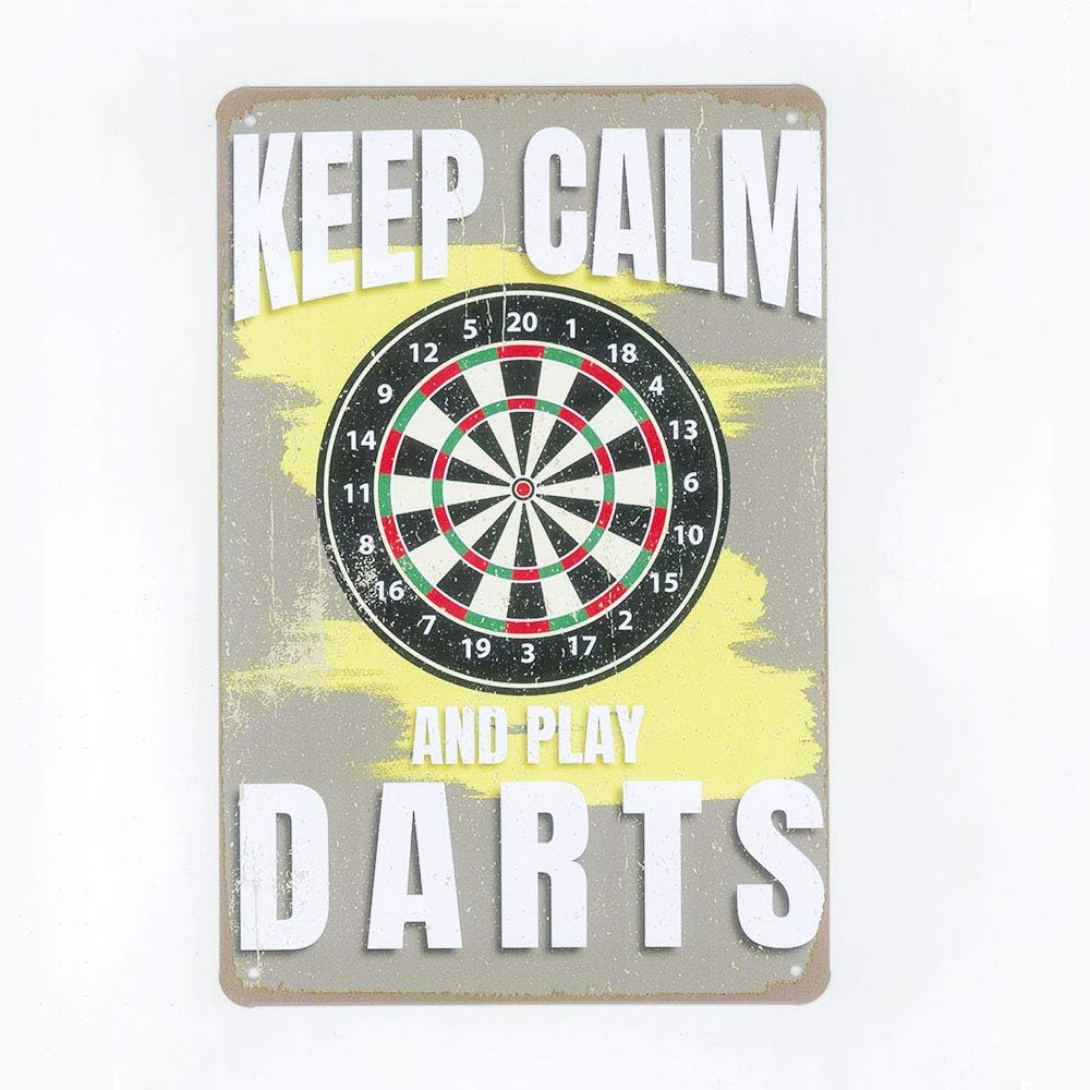 N\C Dartboard Dart Home Board Drinks Vintage Style Bar Pub Man Cave Metal Tin Sign 8x12 inch Bar Garage Club Wall Decor