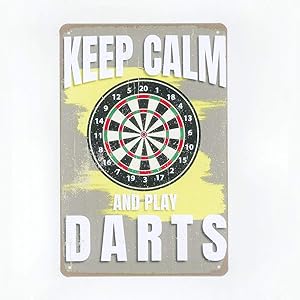 N\C Dartboard Dart Home Board Drinks Vintage Style Bar Pub Man Cave Metal Tin Sign 8x12 inch Bar Garage Club Wall Decor
