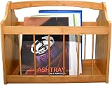 Unibos Magazine & Newspaper Rack Bamboo Storage Basket with Handle Brown UK view 2