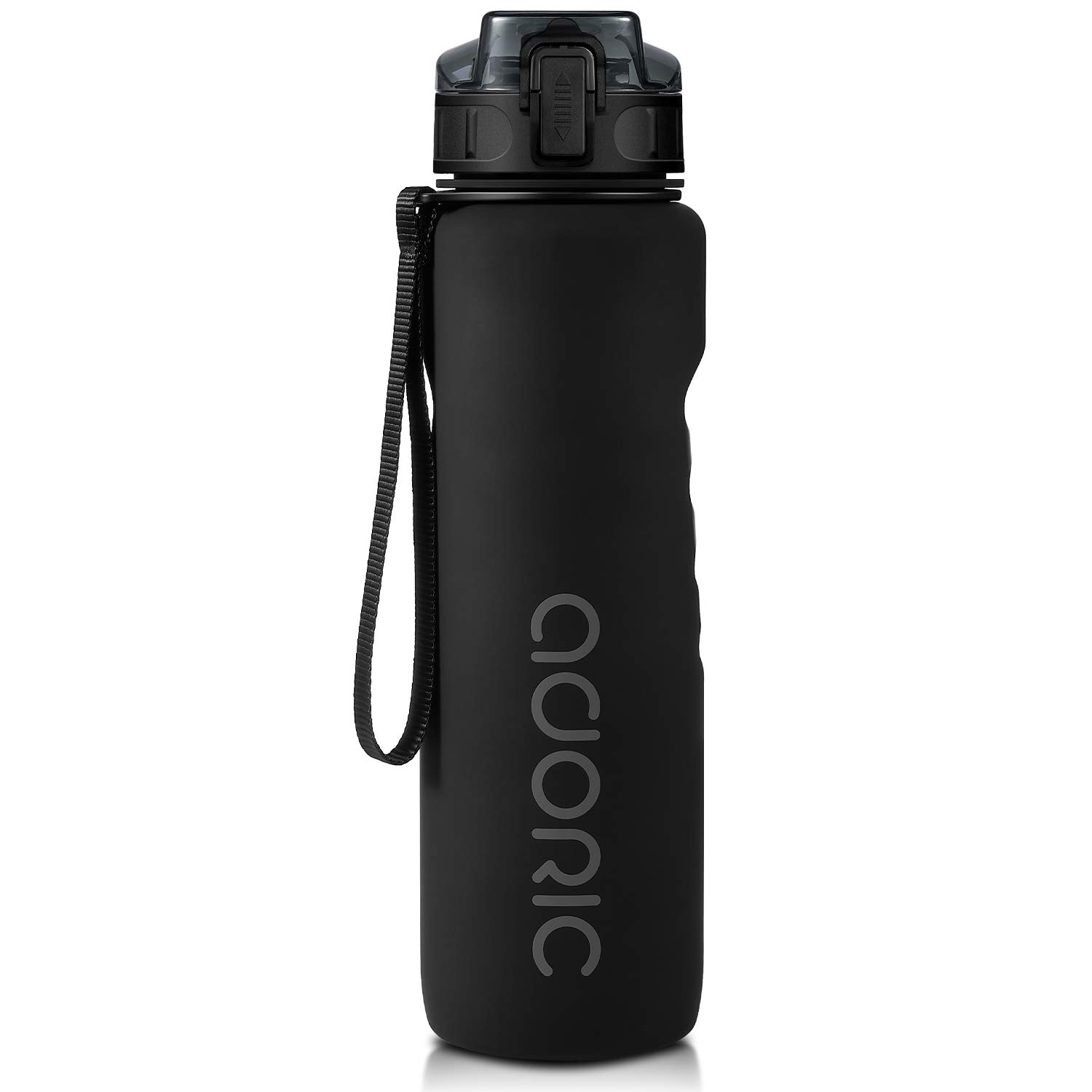 ADORIC Sports Water Bottle 1L, BPA Free Tritan Non-Toxic Plastic Sport Water Cup, Durable Leak Proof Water Bottle with Filter, Flip Top (Black-1000ml) โ image 1