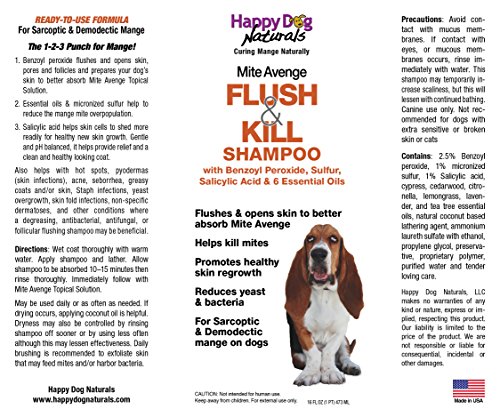Flush & Kill Benzoyl Peroxide Shampoo for Dog Mites 16 oz - //medicalbooks.filipinodoctors.org