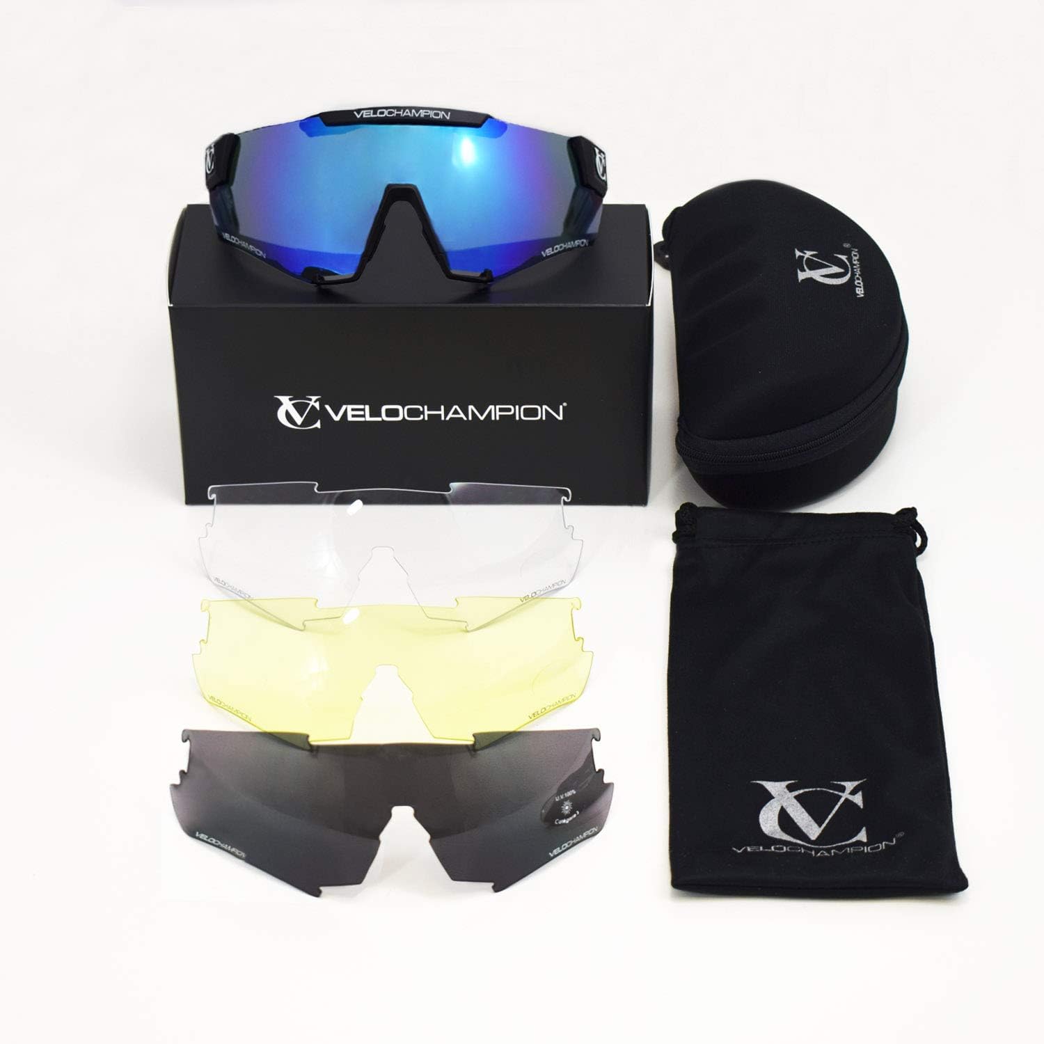 Professional Cycling Sunglasses VC Cyclone with 4 Lenses, 100 UV