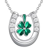 Lattd 4 Leaf Clover Necklace 925 Sterling Silver Green Clover Pendant Jewelry for Women Christmas Birthday Gifts