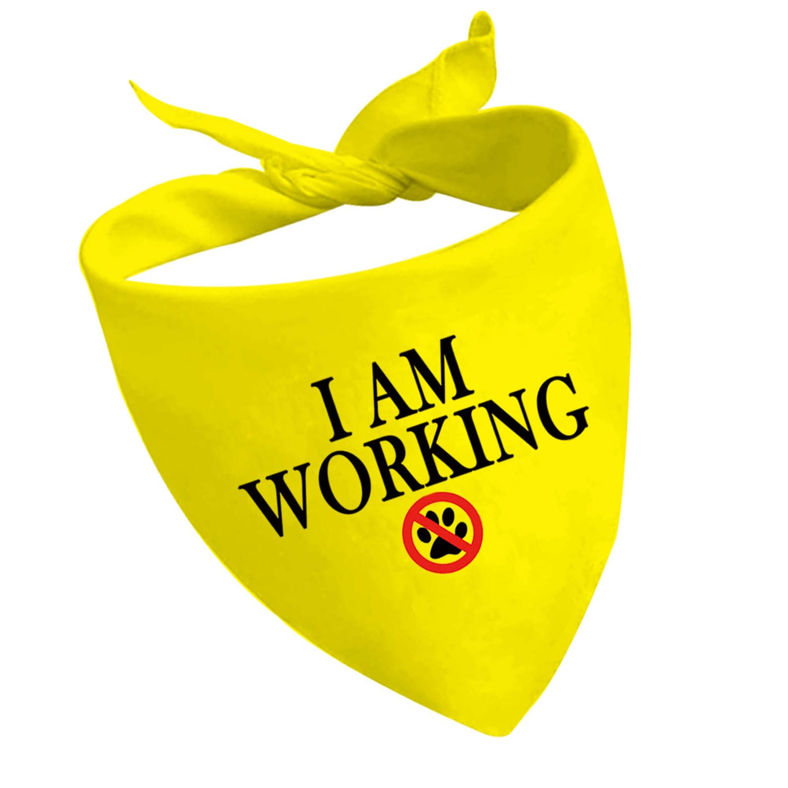 1 Piece Service Dog I Am Working Dog Bandana Dot Not Pet Working Dog Bandana Service Dog Scarf (Am Working D EU2)