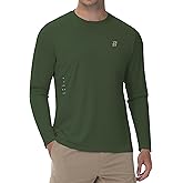 Runhit Men's UPF 50+ Sun Protection Shirts Long Sleeve UV Swim Shirt Fishing Hiking Running Rash Guard Quick Dry Lightweight