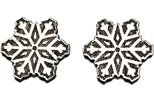 Handcrafted Earring Snowflake, Wood Stud Earrings, 925 Silver, 15mm, Eliakim Design, Handmade in Quebec - with giftbox