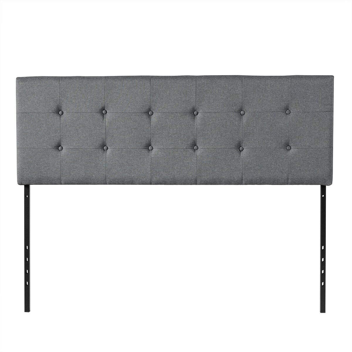 Best Full Size Black Pu Leather Button Tufted Upholstered Platform Metal Bed Frame
