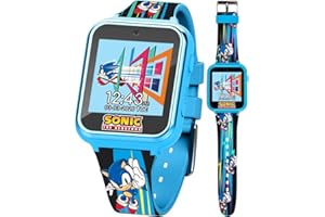 Accutime Kids SEGA Sonic The Hedgehog Blue Educational Touchscreen Smart Watch Toy for Boys, Girls, Toddlers - Selfie Cam, Learning Games, Alarm, Calculator, Pedometer (Model: SNC4141AZ)