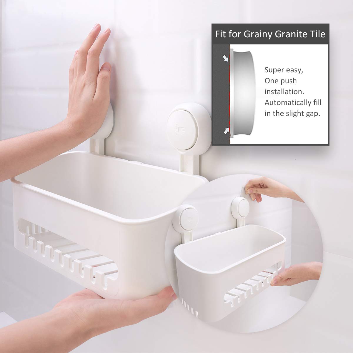 Cuna de succión con ventosa NO-Perforación Canasta de ducha desmontable