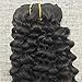 Clip in Human Hair Extensions Brazilian Jerry Curly African 3C 4A Natural Black Hair Extensions (16 inch, Jerry Curly)