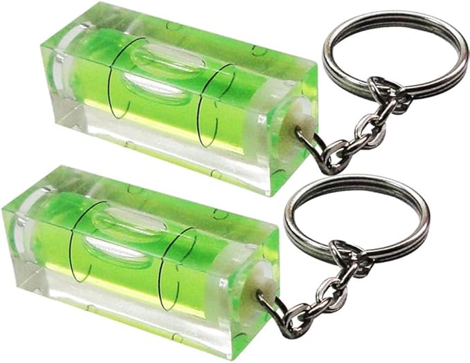 RKGifts Mini-Wasserwaage Schlüsselanhänger - 2 Achsen Spirit Level
