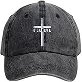 Tacoesha Christian Jesus Believe Hat, Embroidered Adjustable Cotton Religious Baseball Cap