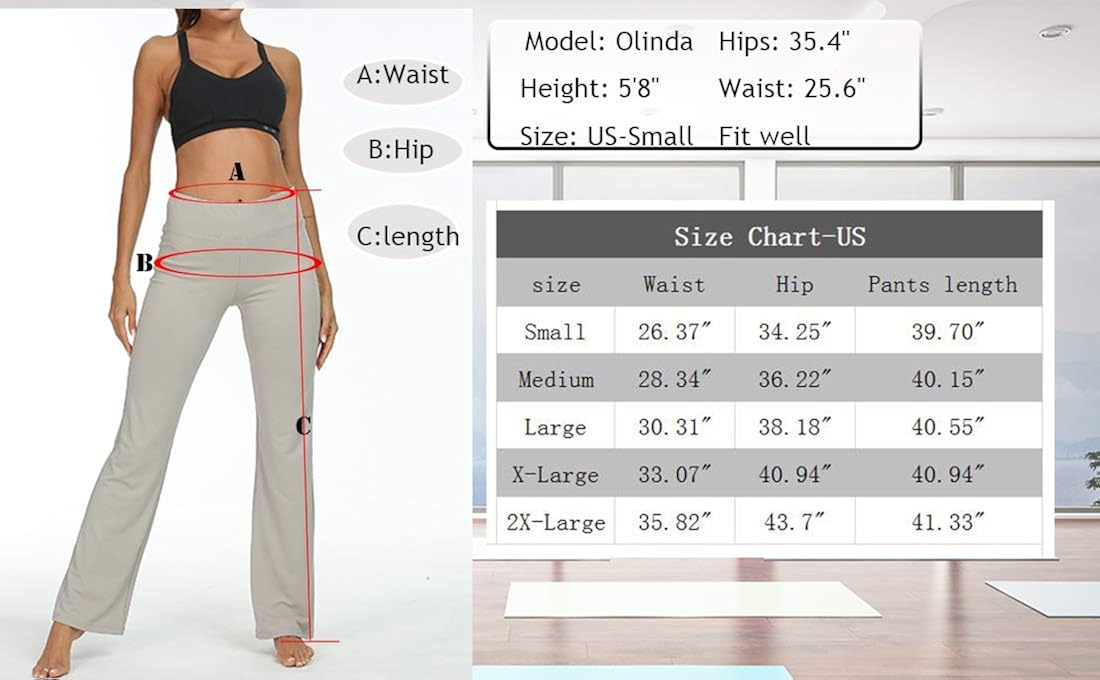 VIISHOW Women's Boot-Cut Yoga Pants Tummy Control Workout Non See-Through Bootleg Yoga Pants: Clothing
