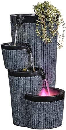 ZHTY Innen-/Außenturmbrunnen mit hellem vierstöckigem Tischbrunnen