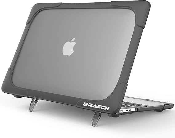 Braecnstock Macbook Pro Retina 13 Inch Case Version 15 14 13 Etc Heavy Duty Slim Rubberized Snap On Dual Layer Hard Case Cover With Fold Kickstand For Apple Macbook Pro 13 Inch Gray Computers Accessories Amazon Com