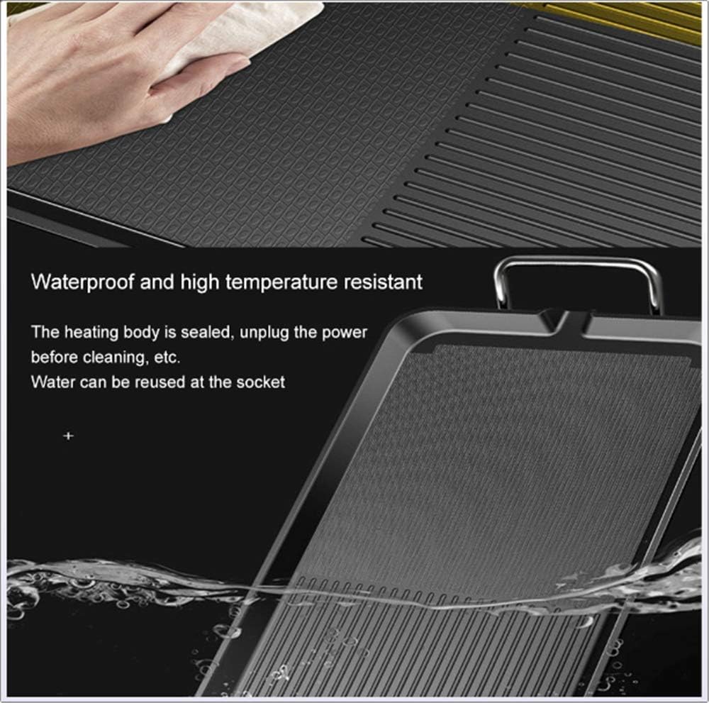 review IMaxima Aluminum Alloy Teppanyaki Grill, Portable BBQ Indoor Barbecue Grill, Electric Smokeless, Water Filled Drip Tray Reduced Odour Smoke,M