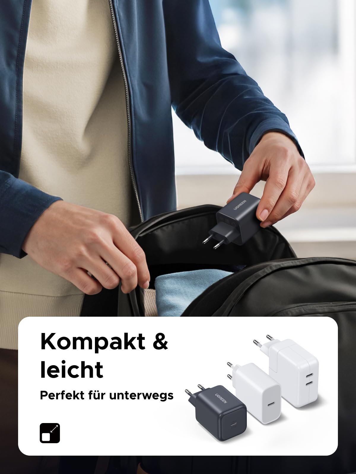 UGREEN USB C Ladegerät 45W PPS Netzteil GaN Schnellladegerät PD Charger Adapter kompatibel mit Galaxy S25 Ultra, S24, iPhone 17 Pro Max, 16, MacBook, iPad Pro, Tab A8, Pixel 9, HomePod 4