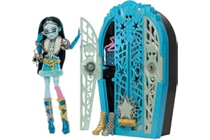 Monster High Skulltimate Secrets Doll and Accessories Set, Hauntlywood Mysteries Frankie Stein with Reveal Closet & 19+ Glam Surprises Like Doll Clothes
