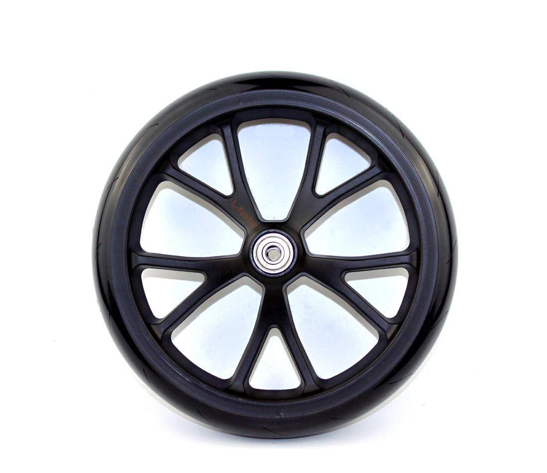 8 Inch Scooter PU Wheel With Bearings Kids Kickscooter Wheel Adult Scooter Replacement Spare Shopping Cart Solid (10 spokes wheel)