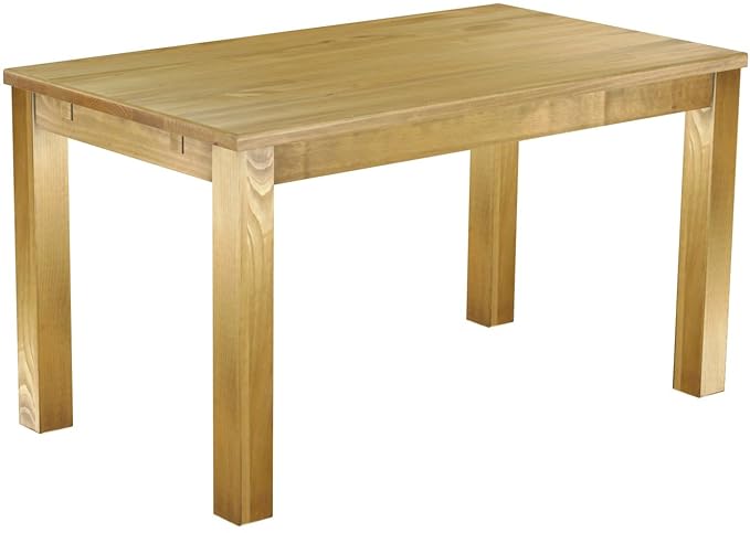 Brasilmöbel Esszimmer Tisch Rio, Pinie Massivholz, geölt und gewachst Farbton Brasil, L/B/H: 140 x 80 x 77 cm, Rio Classico
