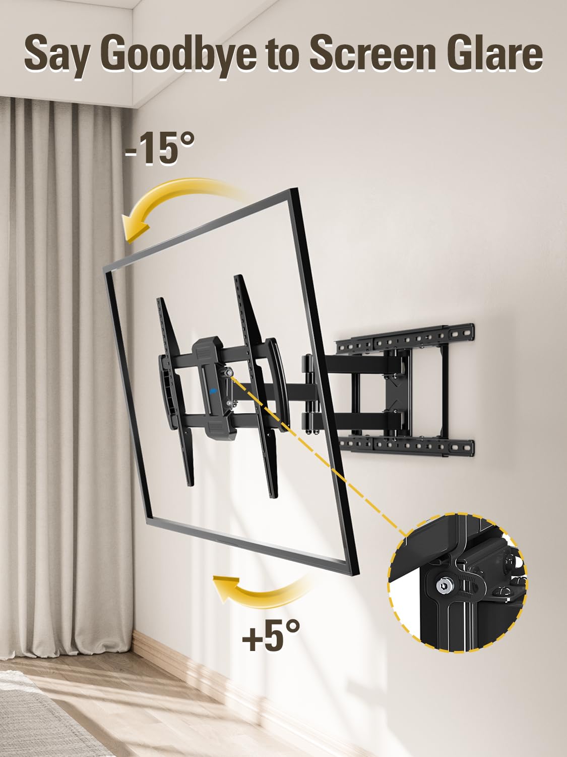 Mounting Dream TV Wall Mounts Bracket for Most 42-84 Inch TVs, UL Listed Premium TV Mount Full Motion with Articulating Arms, Max VESA 600x400mm and 100LBS, Fits 16