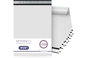 BAYLUE White Poly Mailers 9x12 Inch | Strong Adhesive Self-Seal mailer Bags | Tamper, Tear, Water Resistant Shipping Envelopes | Thick Strong Material Polymailer Bags Clothing Bag | 1000 Pack Bulk
