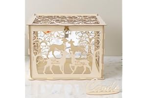 Wedding Card Box Money Post Holder, Wedding Money Box Holder with Sign, Rustic Country Large Wood Wooden Letter Envelope Boxe