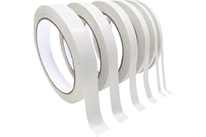 SmaringWing Double Sided Tape for Crafts, 6 Rolls Multi-Size Double-Sided Adhesive Tape for Arts, Photography, Gift Box, Scrapbooking, Card Making, Paper Backing