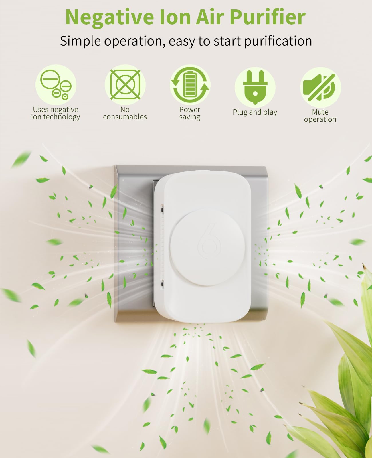 ySky Plug In Air Purifier for Home (1 pack), Negative Ion Air purifier,Quiet Ionizers Air Freshener for home,Bathroom,Bedroom,Portable Air Purifiers for Odor,Pet smell,Mini Air ionizers