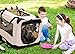 2PET Foldable Dog Crate - Soft, Easy to Fold & Carry Dog Crate for Indoor & Outdoor Use - Comfy Dog Home & Dog Travel Crate - Strong Steel Frame, Washable Fabric Cover, Frontal Zipper Large Beige