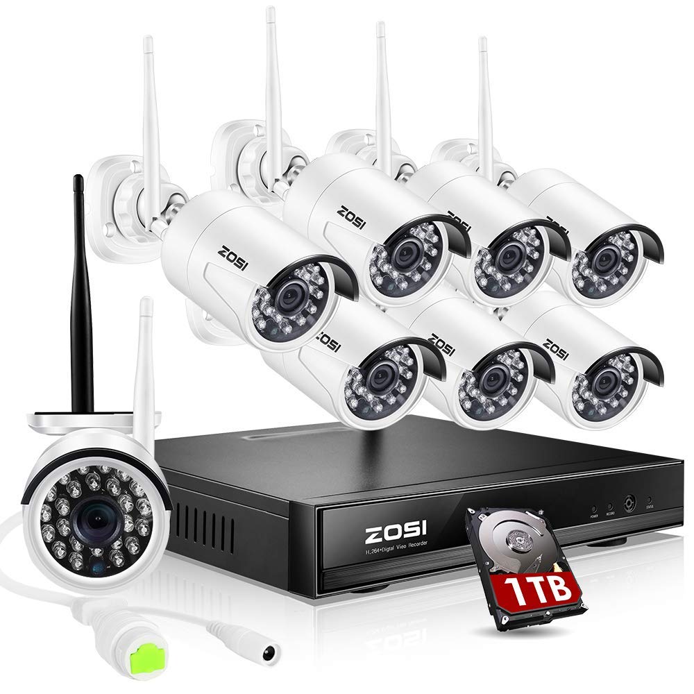 ZOSI Full HD 1080P Wireless Security Camera System 8CH Wireless