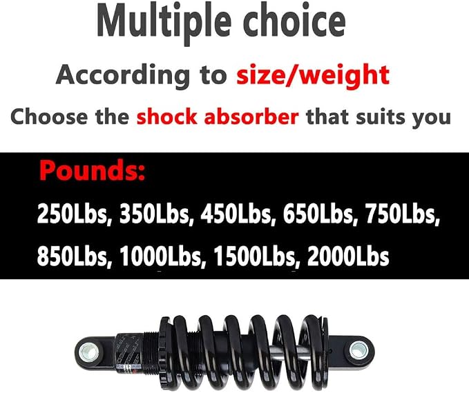 LvTu Mountain Bike Ammortizzatore Posteriore 125/150/ 165/ 190mm Primavera  per XC Soft Tail Scooter Bicicletta Pieghevole Biciclette Elettriche Color  : 125mm, Size : 350Lbs MTB Sospensioni Sport e tempo libero berjaya.edu.my