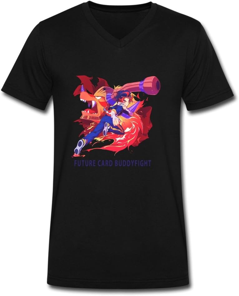 ZhiXiong Man V-Neck 100% Cotton Future Card Buddyfight Tshirts