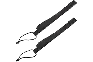 Toyvian 2pcs Black Snowboard Safety Leash with Adjustable Buckle, Retractable Tow Strap for Winter Sports