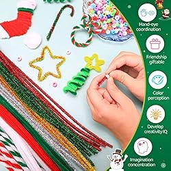 Iooleem 200pcs Green Glitter Pipe Cleaners, Glitter