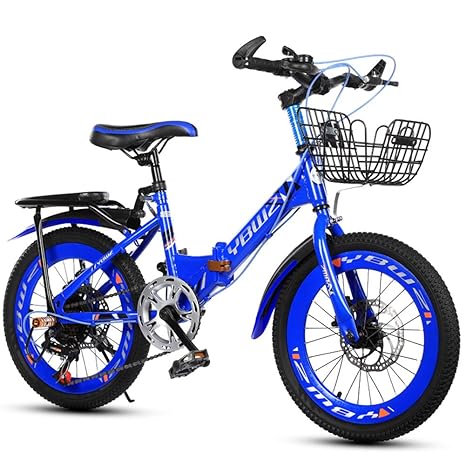 Grimk Mädchenfahrrad 18 Zoll Kinderfahrrad Mädchen-Fahrrad Sport Bike Kinder Jungen Mädchen Citybike Klappfahrrad 6 Gang-scha