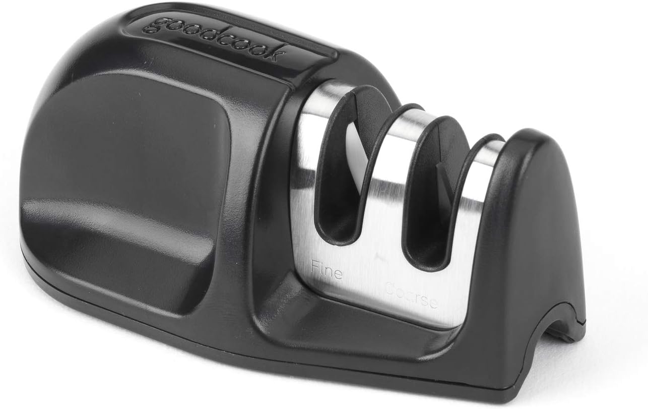 Good Cook 2Stage Knife Sharpener, black, 6.75 x 3.50 x 2.