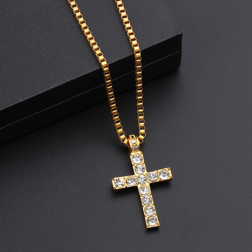 Collana Croce Cristiana Con Zirconi - Ciondolo Unisex In Rame Regalo Con Velluto - Foto 7